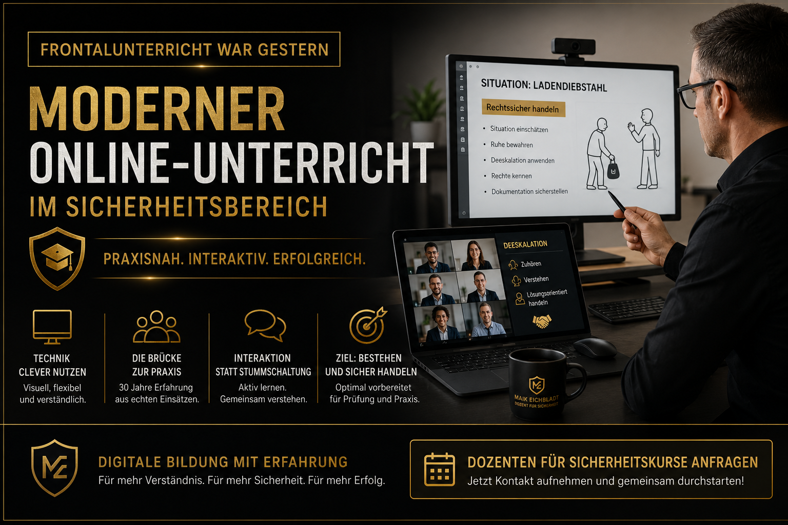 Frontalunterricht war gestern: Wie moderner Online-Unterricht im Sicherheitsbereich wirklich funktioniert