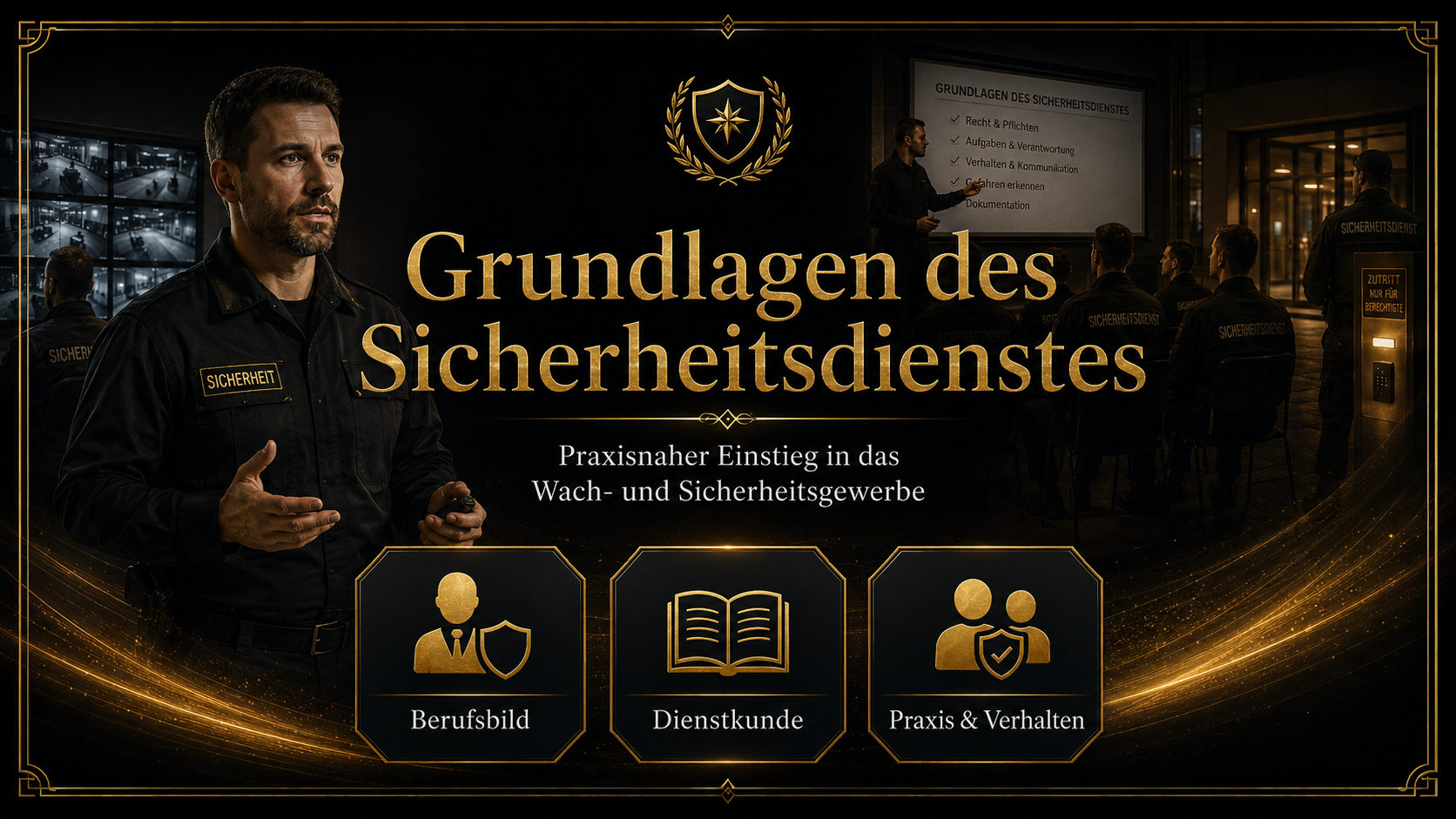 Grundlagen des Sicherheitsdienstes Vorbereitungskurs auf die tägliche Arbeit im Sicherheitsgewerbe.