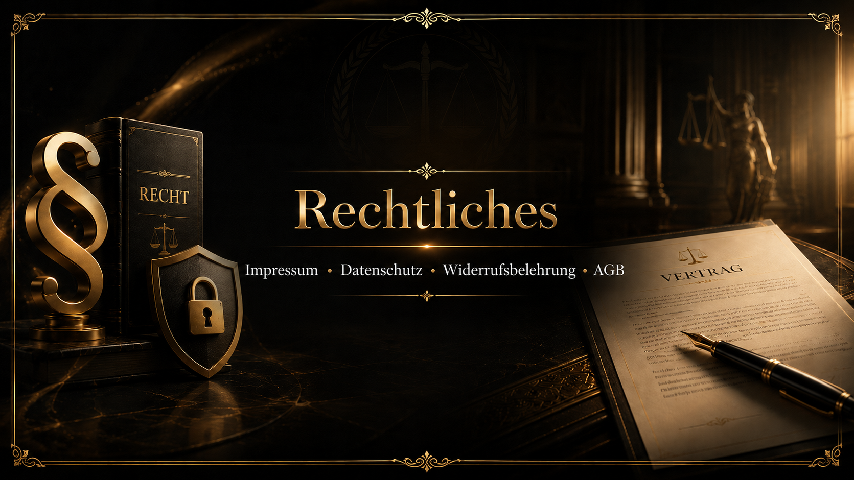 Rechtliche Information Informationen zu Impressum, Datenschutz, Widerrufsbelehrung und AGB.